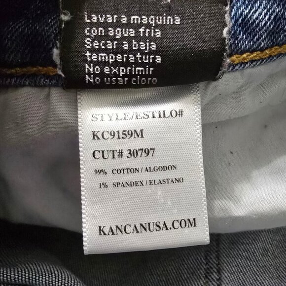 Kancan Raw Hem Destructed Mid-Rise Cropped Button Fly Jeans Sz 26 - Picture 9 of 9